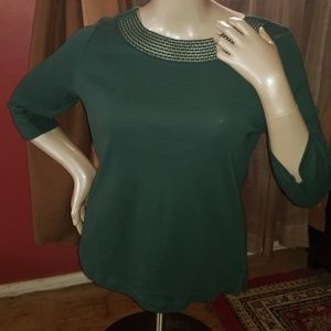 Long sleeve forest green 100% cotton